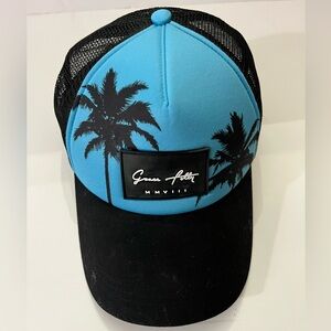 Grace Folly SnapBack Trucker Blue and Black Palm Tree Cap